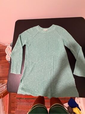 Eileen fisher Light Aqua Ribbed Crewneck Sweater